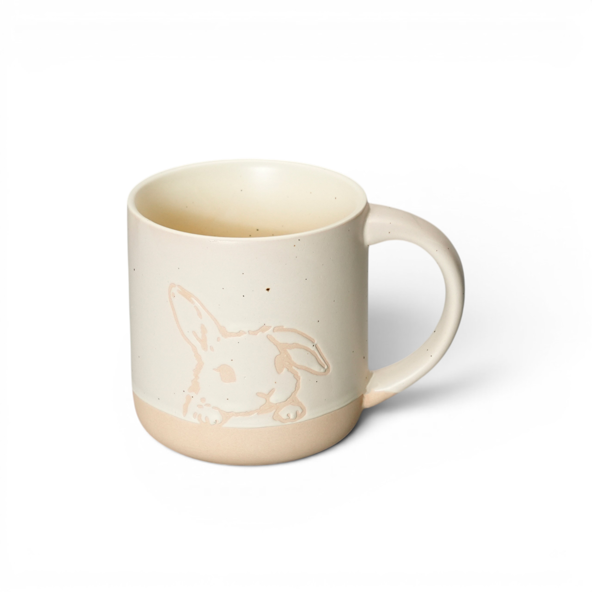 12 oz Handcrafted Rabbit Stoneware Mug - Cozy Bunny Ceramic Coffee Cup